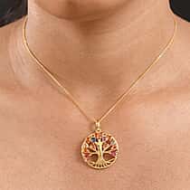 Rainbow Sapphire Pendant with Chain (Size 20) in Yellow Gold Plated Sterling Silver 2.78 Ct.