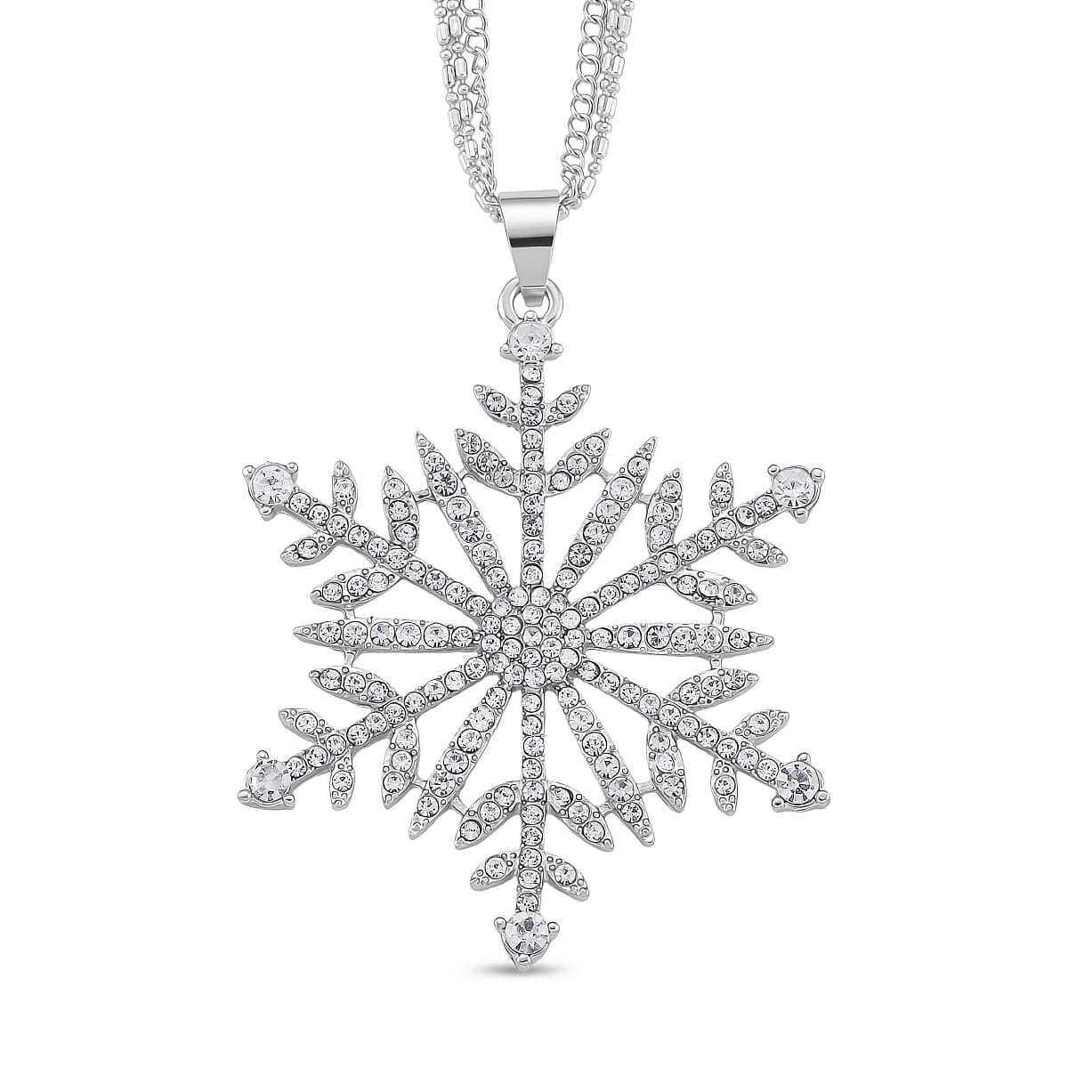 Austrian White Crystal Pendant with Chain (Size 28)