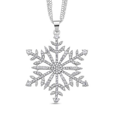 Austrian White Crystal Pendant with Chain (Size 28)