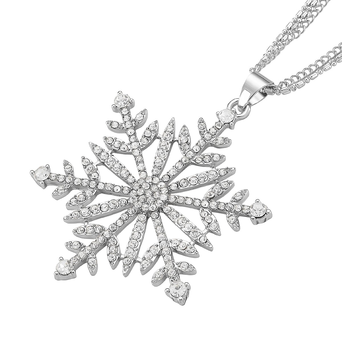 Austrian White Crystal Pendant with Chain (Size 28)