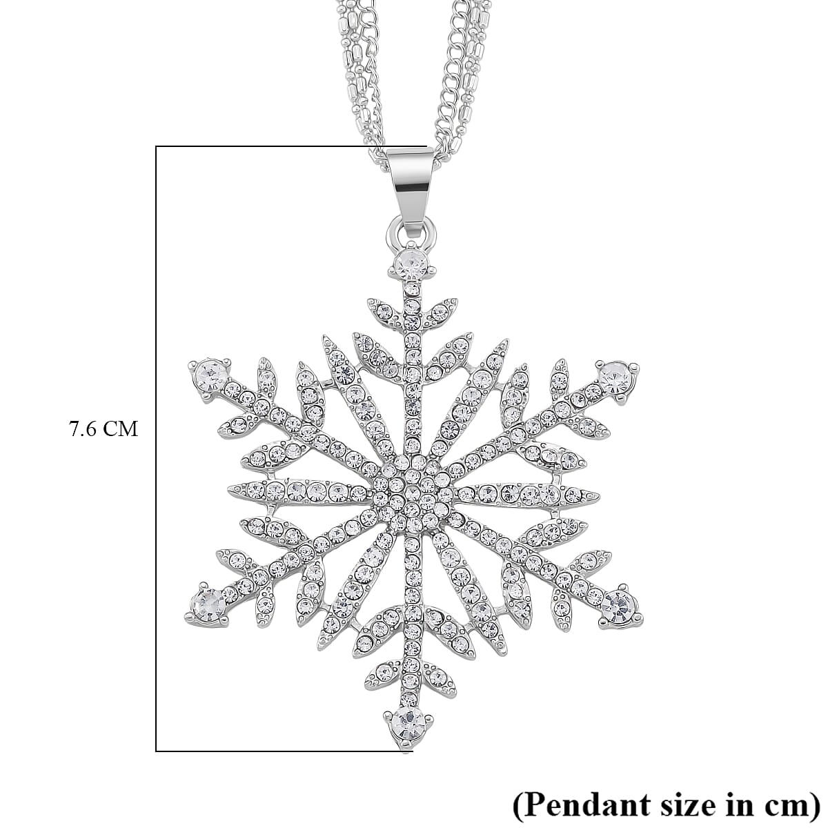 Austrian White Crystal Pendant with Chain (Size 28)
