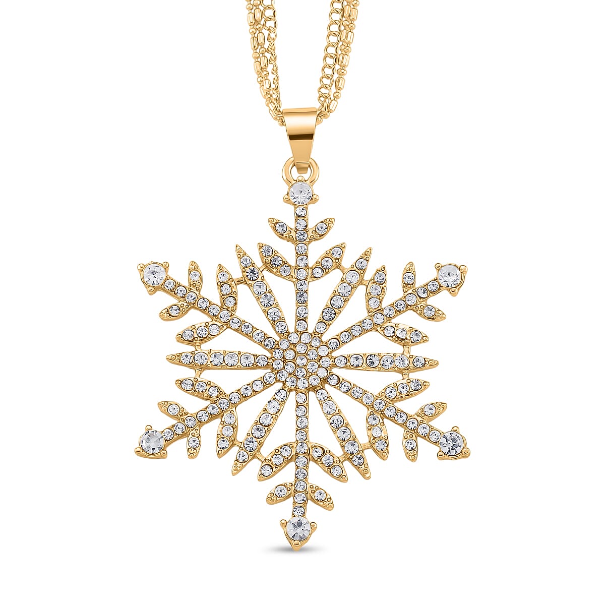 Austrian White Crystal Pendant with Chain (Size 28)