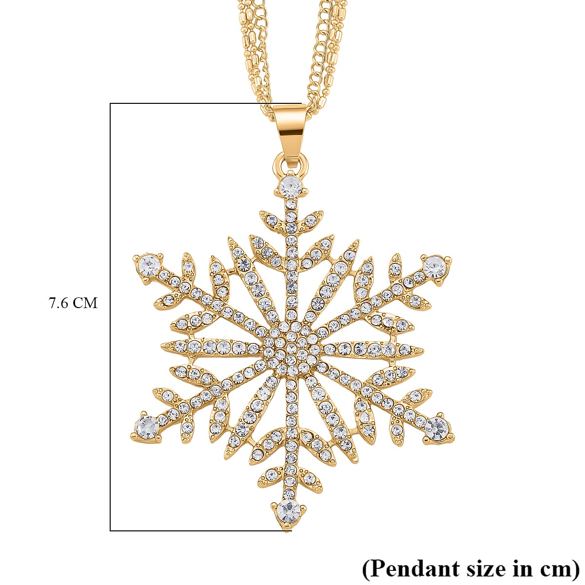 Austrian White Crystal Pendant with Chain (Size 28)