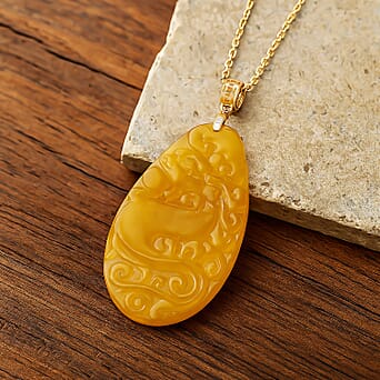 https://tjcuk.sirv.com/Products/44/1/4418596/Honey-Jade-Pendant-with-Chain-Size-20-in-Yellow-Gold-Plated-Sterling-S_4418596_1.jpg?w=342&h=342