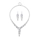 2 Piece Set - Austrian White Crystal & Austrian Multi Color Crystal Necklace (Size - 18-2 Inch Ext) & Dangling Earring in White Gold Plated