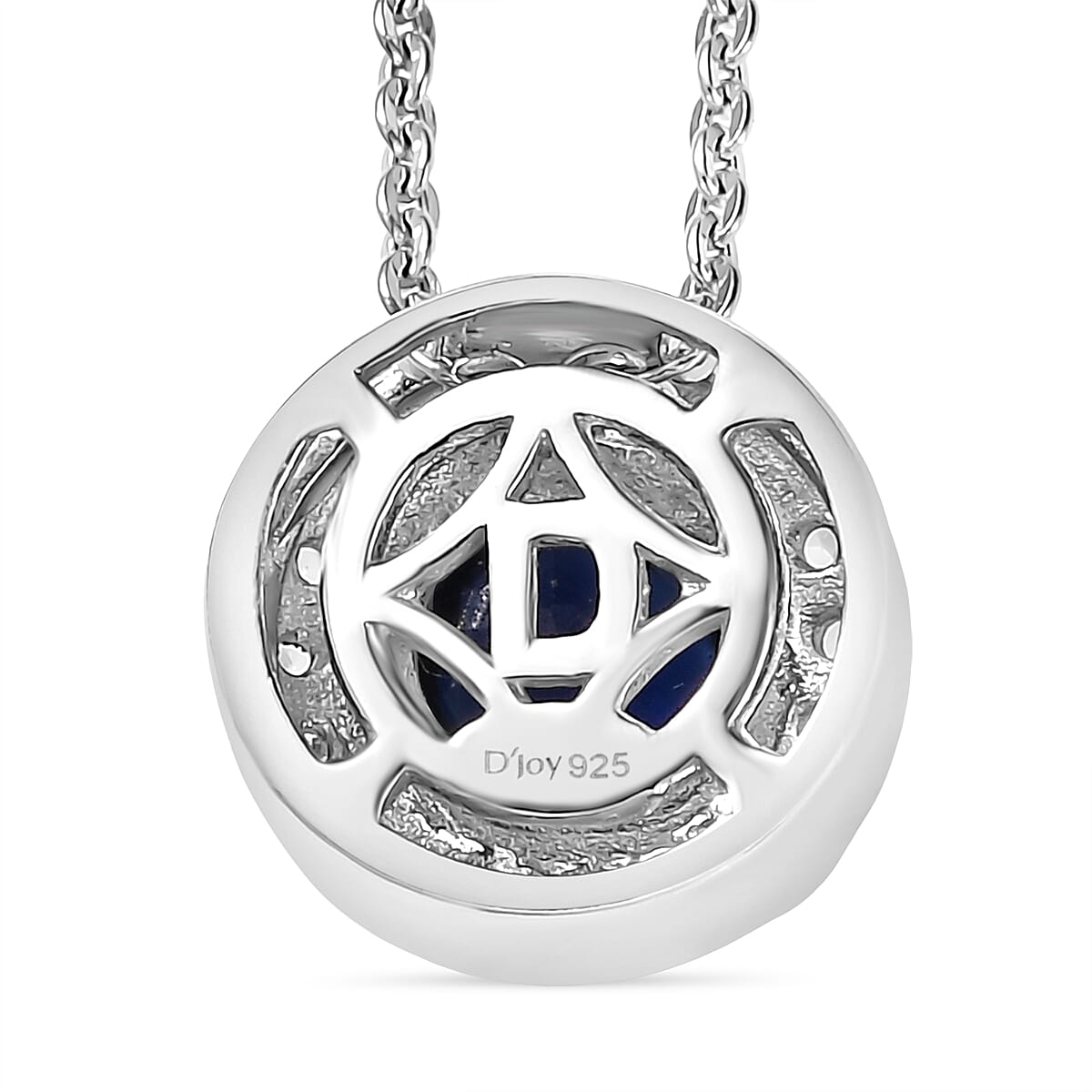 Natural Kashmir Kyanite & White Zircon Pendant with Chain (Size 20) in Platinum Overlay Sterling Silver