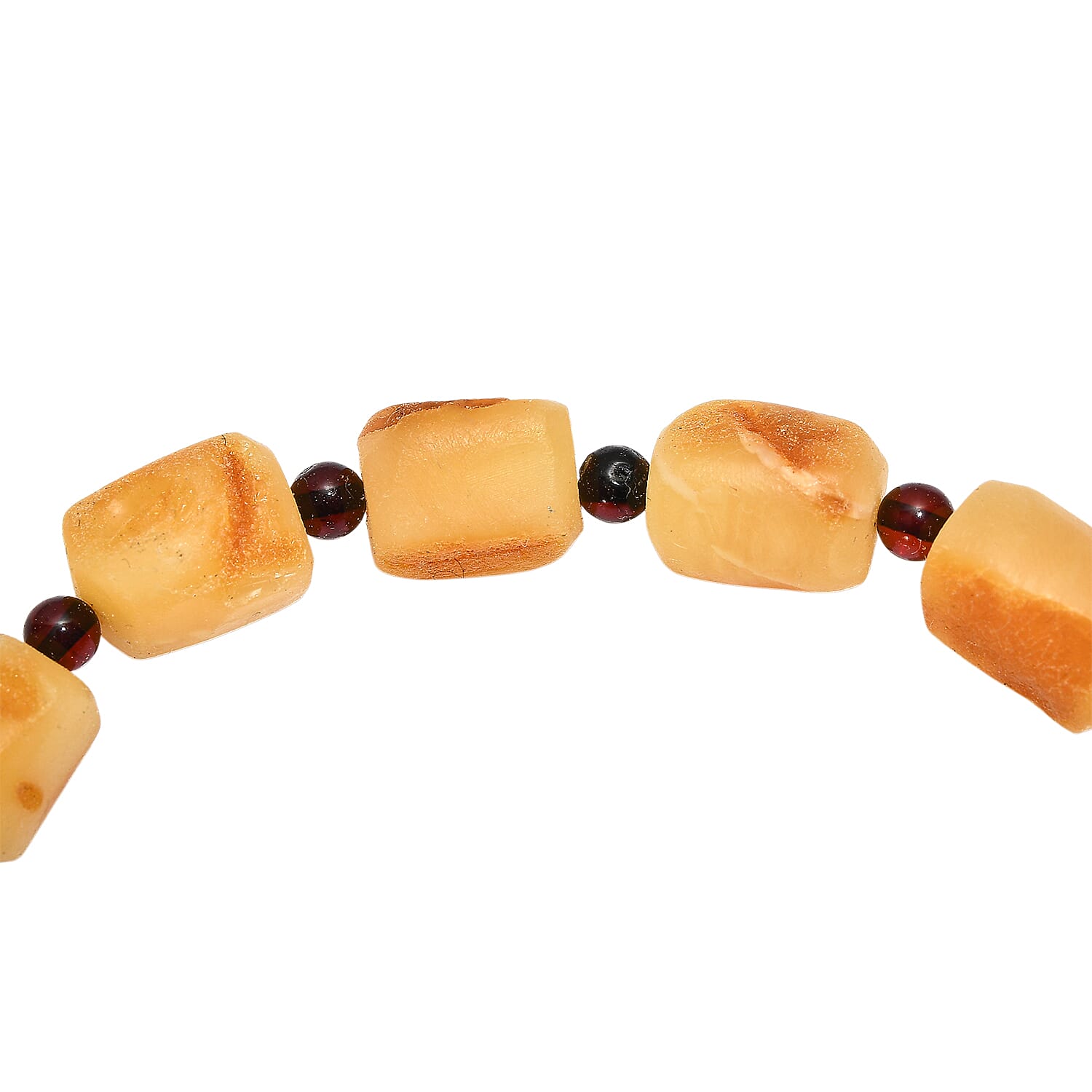 Set of 2 - Amber Stone Bracelet (Size 7 Stractable) 60.00 Ct.