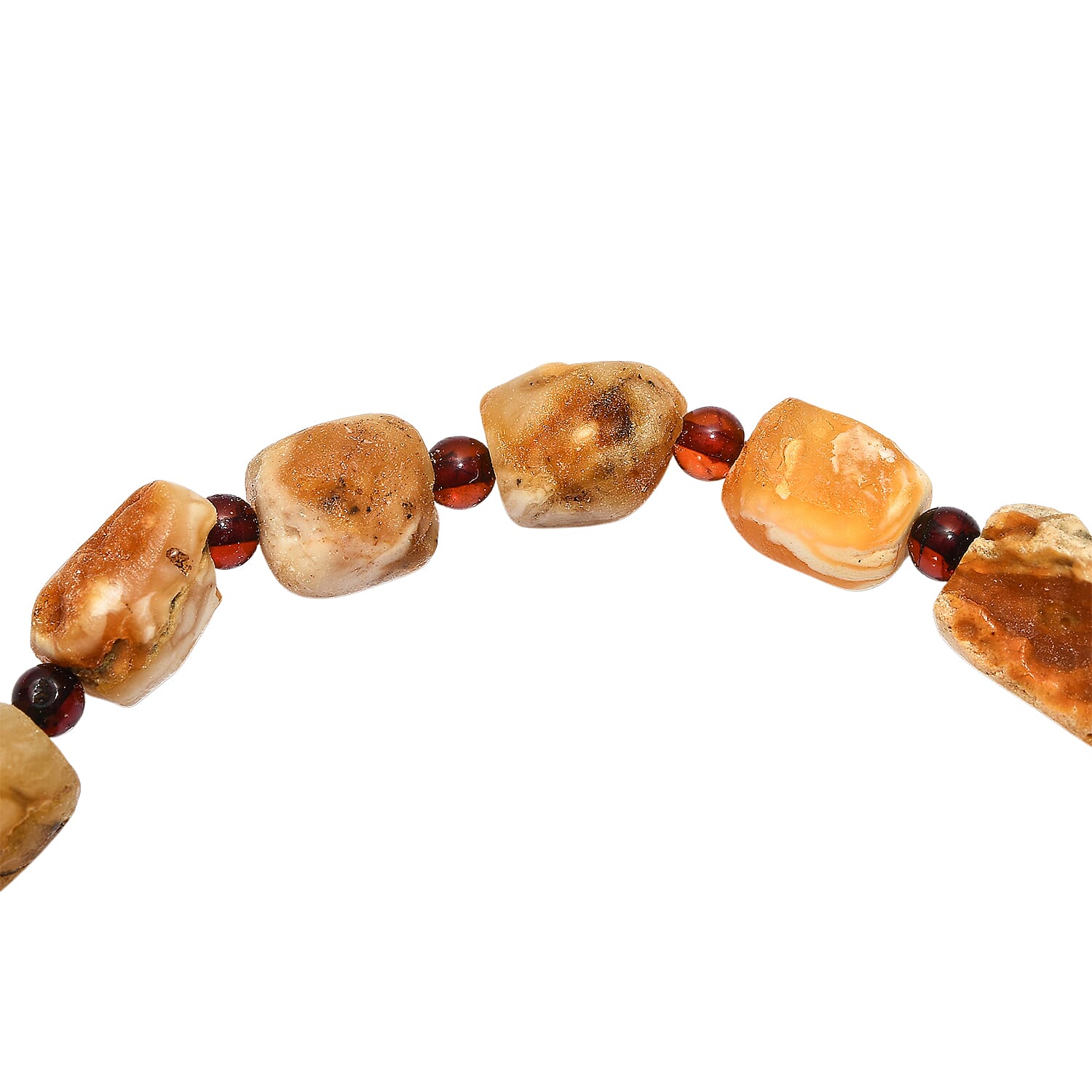 Set of 2 - Amber Stone Bracelet (Size 7 Stractable) 60.00 Ct.