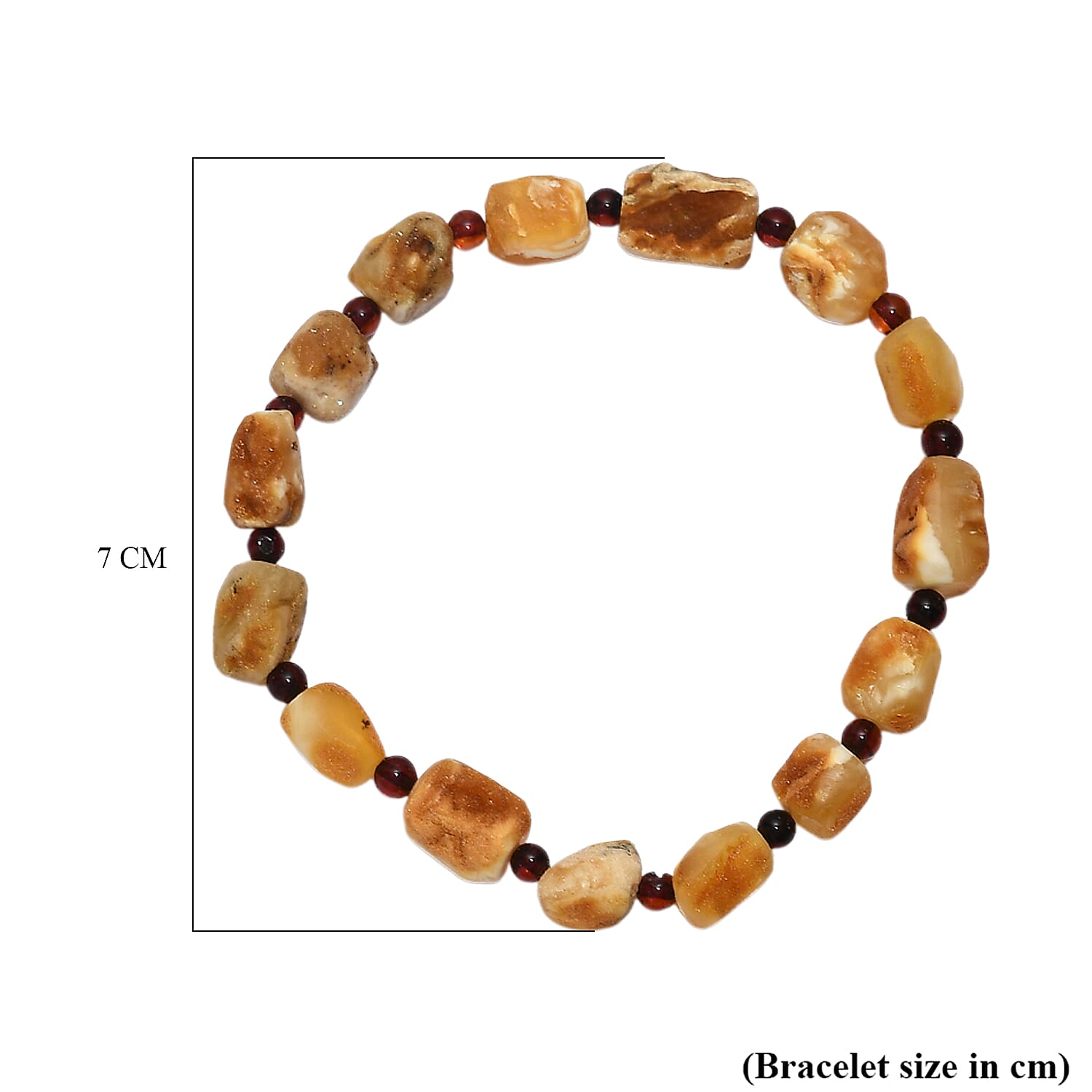 Set of 2 - Amber Stone Bracelet (Size 7 Stractable) 60.00 Ct.