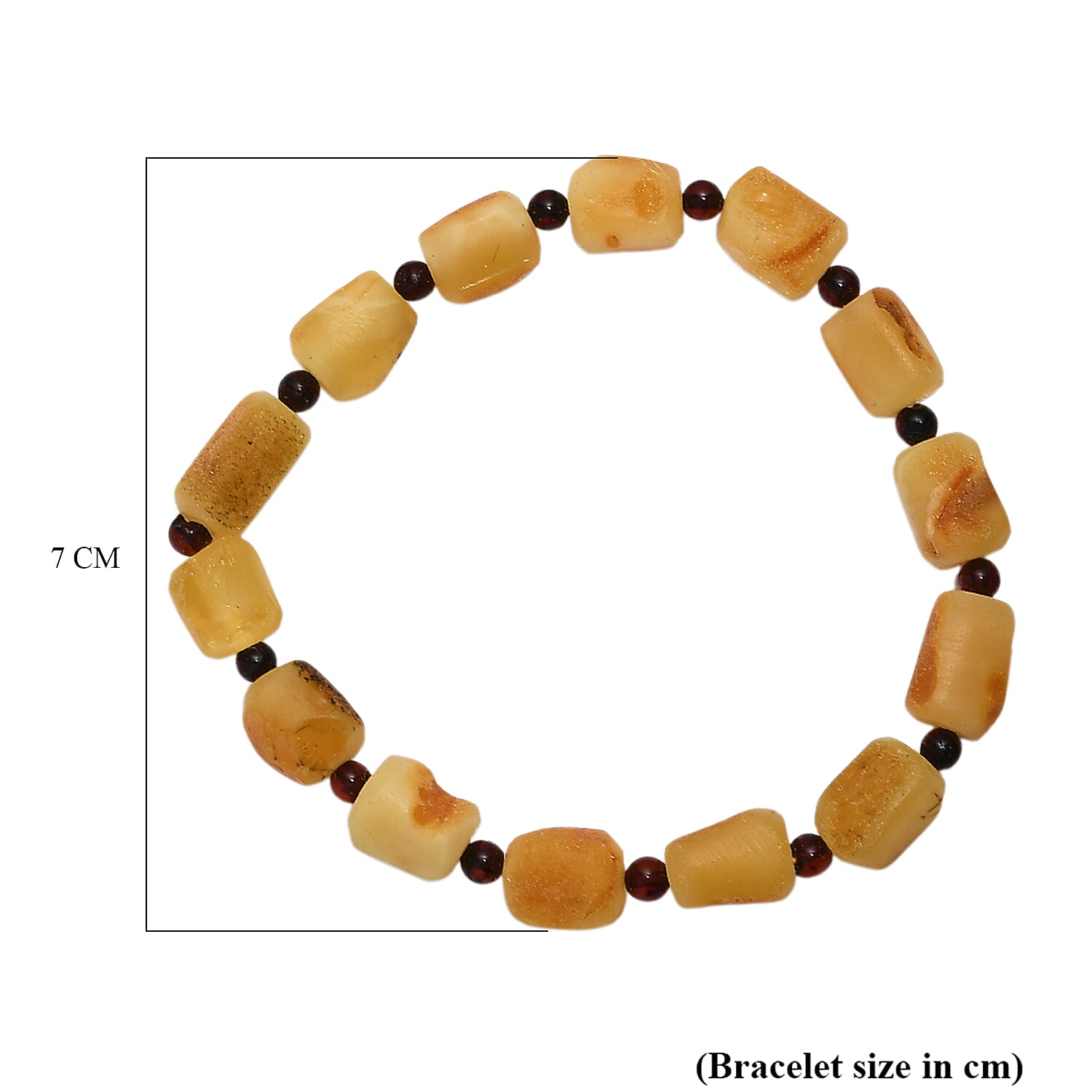 Set of 2 - Amber Stone Bracelet (Size 7 Stractable) 60.00 Ct.