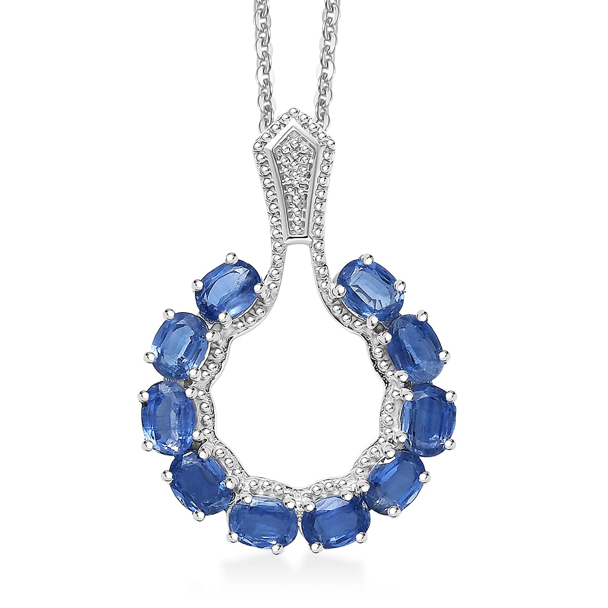 Kashmir Kyanite Pendant with Chain (Size 20) in Platinum Overlay Sterling Silver 2.48 Ct.