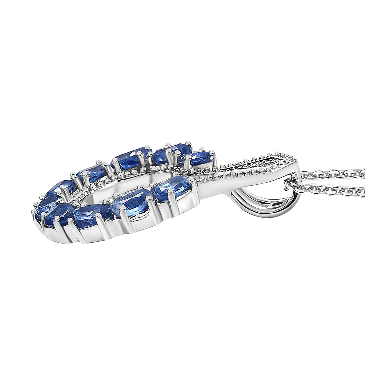 Kashmir Kyanite Pendant with Chain (Size 20) in Platinum Overlay Sterling Silver 2.48 Ct.