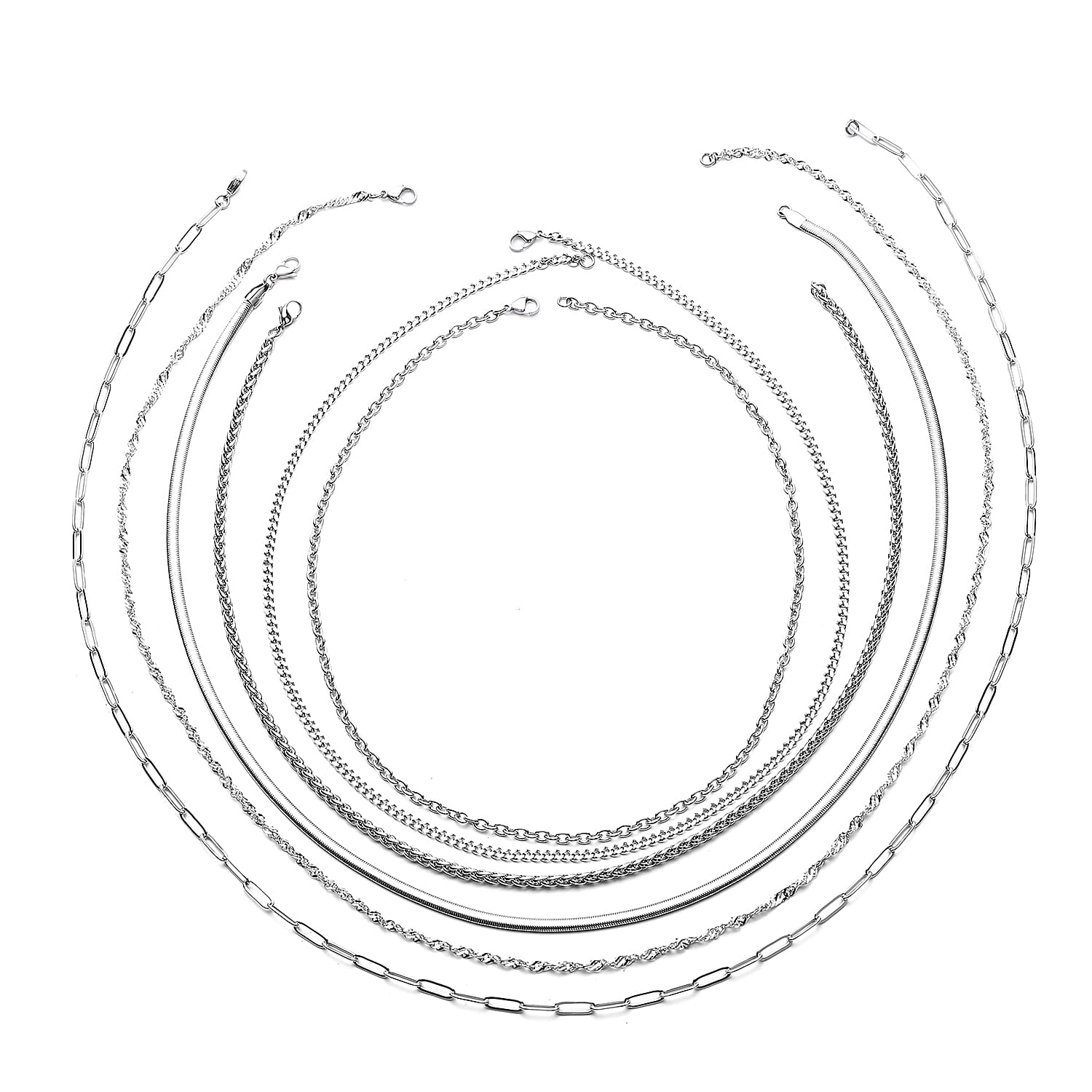 EverTrue Birthday Deal! Set of 16 - 6 Necklaces (Size - 30-24-20), 6 Bracelets (Size - 7 with Extender), 2 Push Back Earrings with Clasp, Storage Box & Magnetic Chain Extender