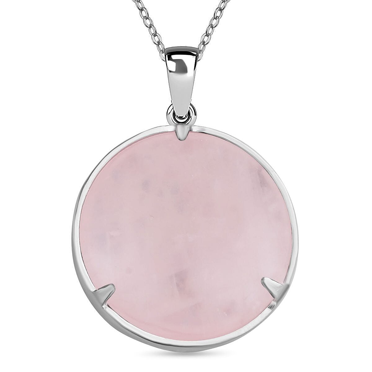 Natures Treasures - Natural Rose Quartz Tree Of Life Pendant with Chain (Size 20)