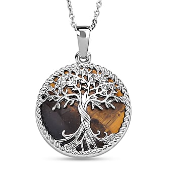 https://tjcuk.sirv.com/Products/44/1/4419303/Yellow-Tigers-Eye-Pendant-with-Chain-Size-20-in-Silver-Tone-2-00-Ct_4419303.jpg?w=342&h=342