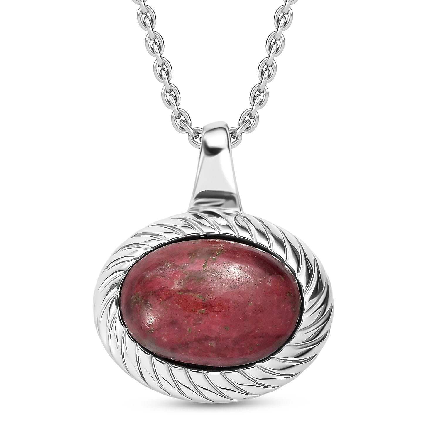EverTrue Natural Thulite Pendant with Chain (Size 20) 8.36 Ct.