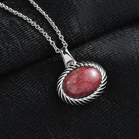 EverTrue Natural Thulite Pendant with Chain (Size 20) 8.36 Ct.