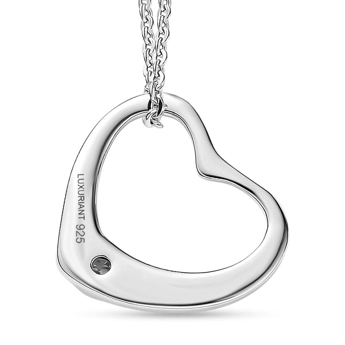 Luxuriant Lab Grown Diamond (SI-GH) Pendant with Chain (Size 20) in Rhodium Overlay Sterling Silver 0.05 Ct.