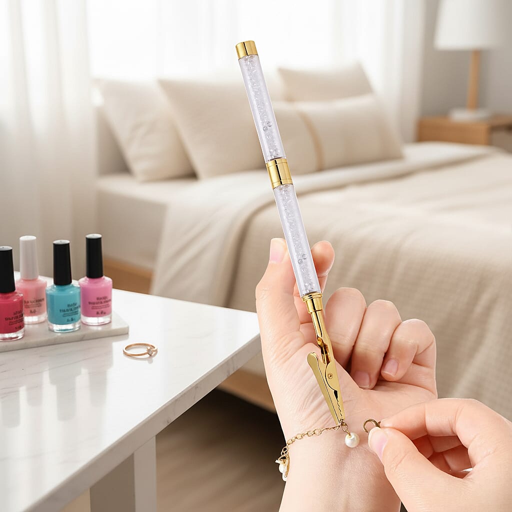 Set of 2 - Austrian White Crystal Bracelet Buddies in Yellow Gold & Silver Plated