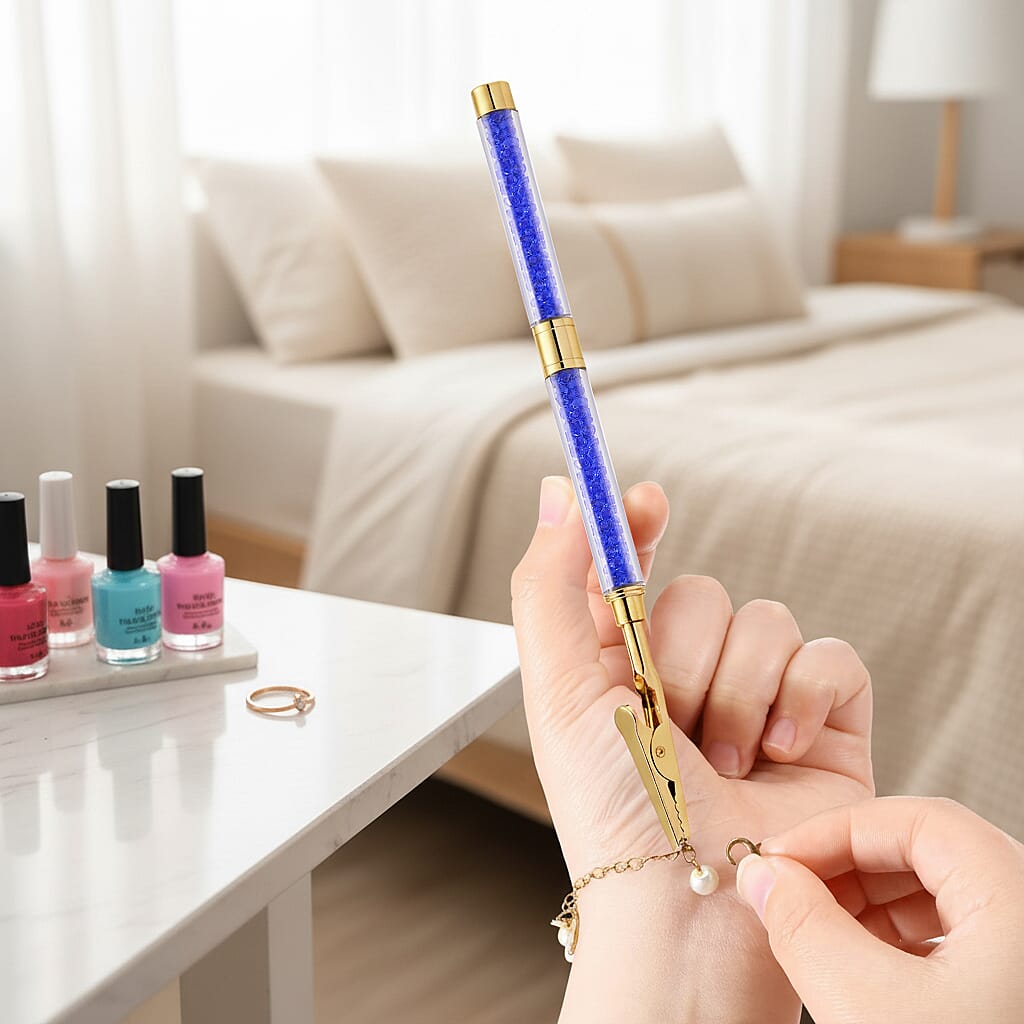 Set of 2 - Austrian Blue Crystal Bracelet Buddies in Yellow Gold & Silver Plated