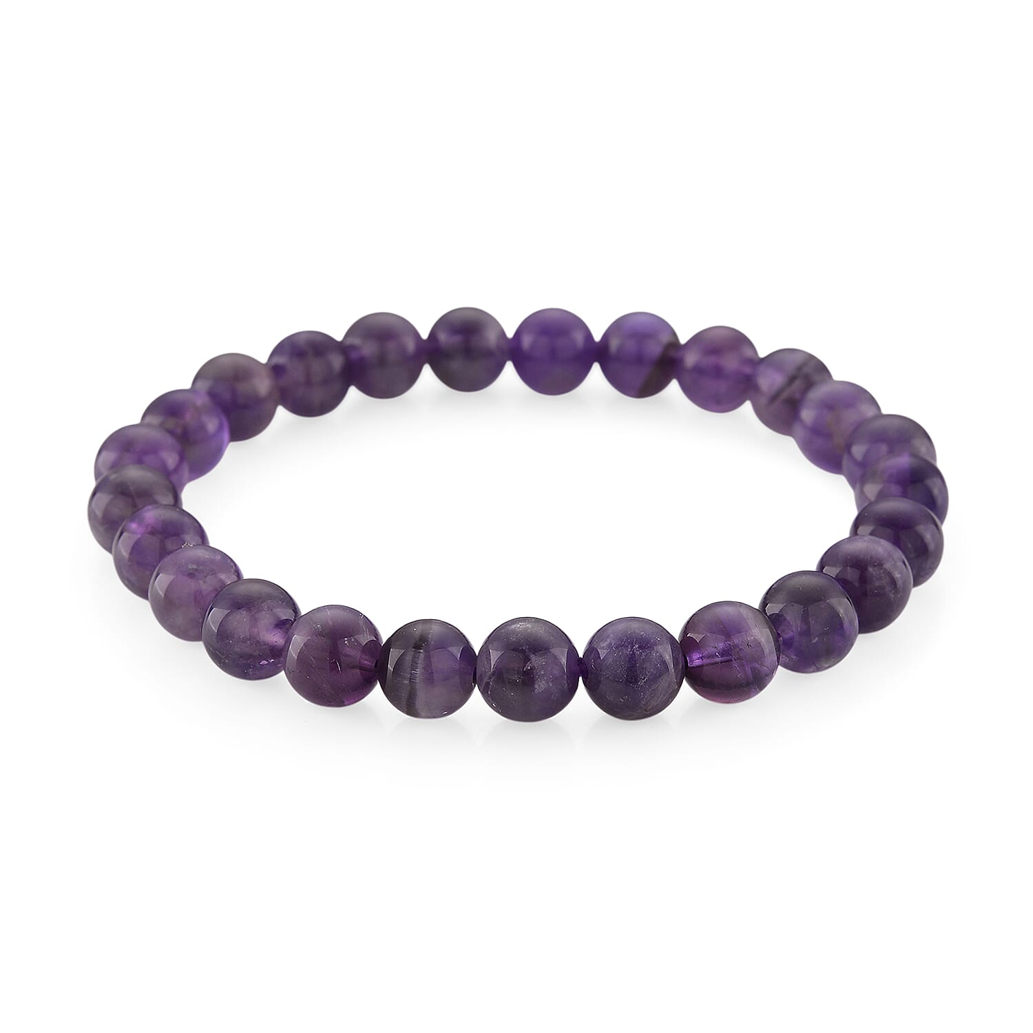2 Piece Set - Zambian Amethyst Bracelet (Strechable) & Gemstone Tree in Rose Gold Plated 290.00 Ct.