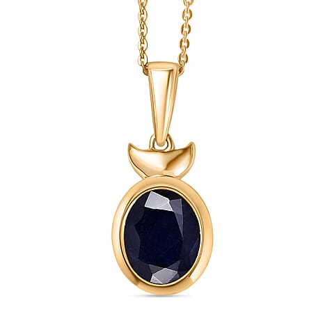 Masoala Sapphire Pendant with Chain (Size 20) in Yellow Gold Plated Sterling Silver 3.90 Ct.