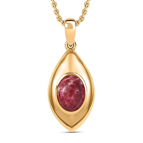 EverTrue Natural Thulite Pendant with Chain (Size 20) in Yellow Gold Plated 2.35 Ct.