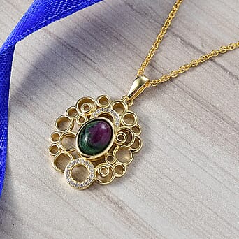 https://tjcuk.sirv.com/Products/44/2/4421989/Ruby-Zoisite-White-Zircon-Pendant-with-Chain-Size-20-Stainless-Steel-0_4421989_1.jpg?w=342&h=342