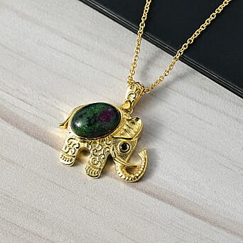 https://tjcuk.sirv.com/Products/44/2/4421994/Ruby-Zoisite-Black-Spinel-Pendant-with-Chain-Size-20-Stainless-Steel-0_4421994_2.jpg?w=342&h=342