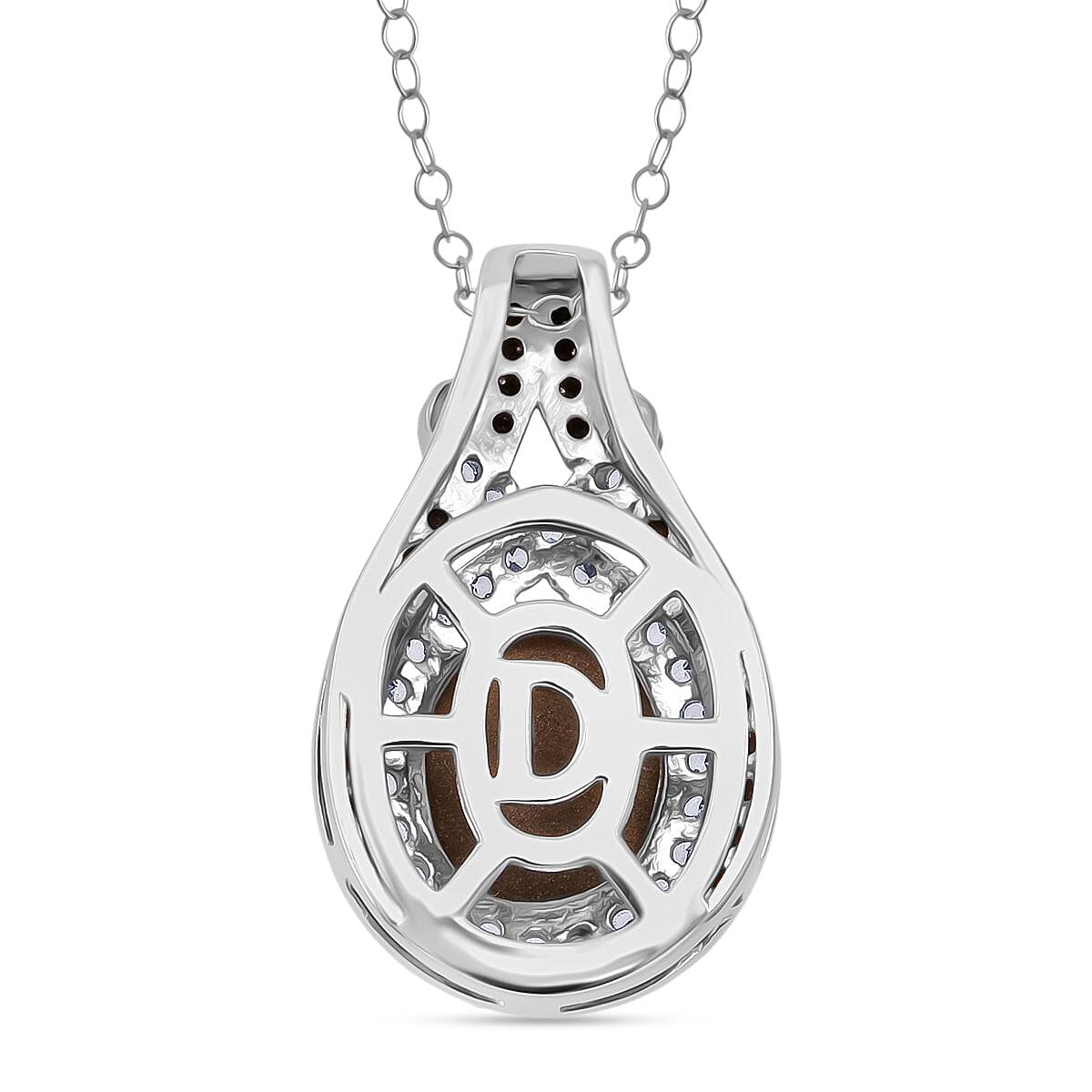 Chantaburi Black Star Sapphire, Natural Zircon & Black Spinel Pendant with Chain (Size 20) in Rhodium Overlay Sterling Silver 10.21 Ct, Silver Wt. 5.19 Gms.