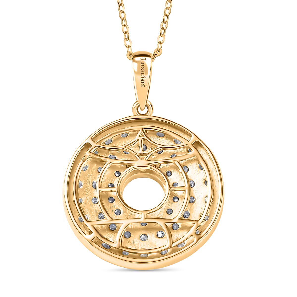 Lab Grown Diamond Pendant with Cable Chain CL-35 (Size 18) in 18K YG Vermeil Sterling Silver 1.31 ct  Silver Wt. 5.57 Gms  1.522  Ct.