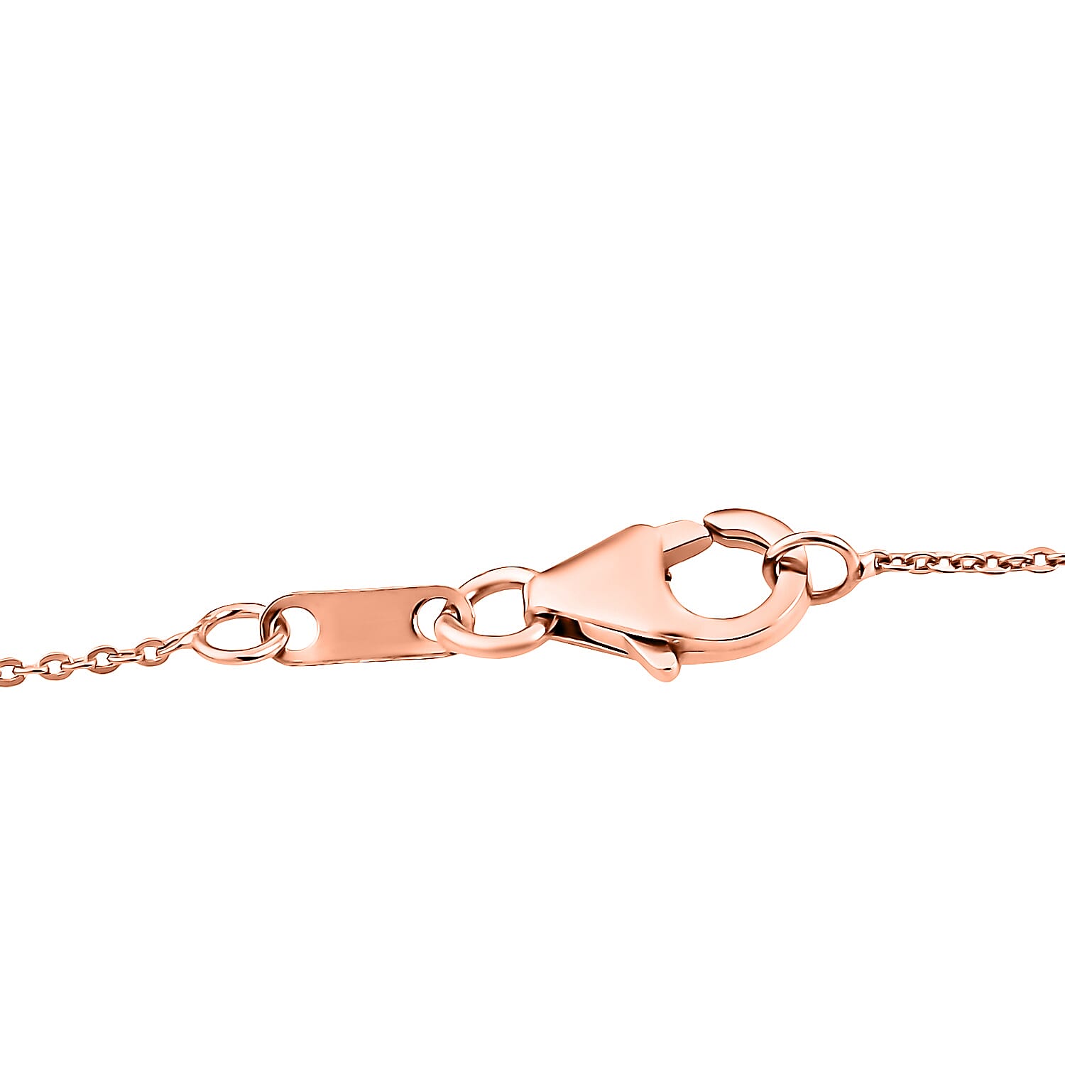 Lab Grown Bixbite & White Zircon Pendant with Chain (Size 20) in 18K Vermeil Rose Gold Plated Sterling Silver 2.16 Ct.