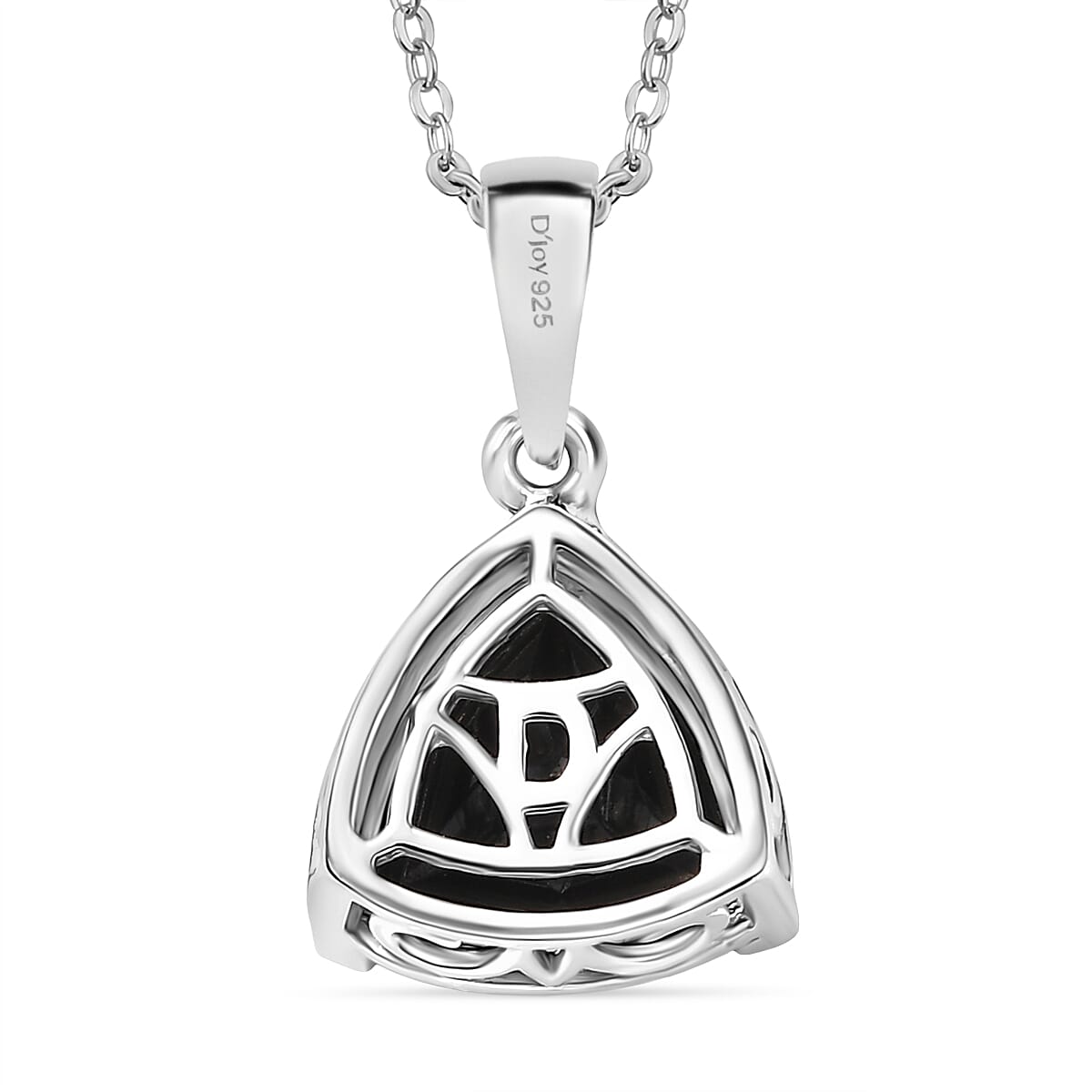 Black Spinel Pendant with Chain (Size 20) in Platinum Overlay Sterling Silver 2.98 Ct.
