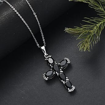 https://tjcuk.sirv.com/Products/44/2/4423157/Black-Spinel-White-Zircon-Pendant-with-Chain-Size-20-in-Platinum-Overl_4423157_1.jpg?w=342&h=342