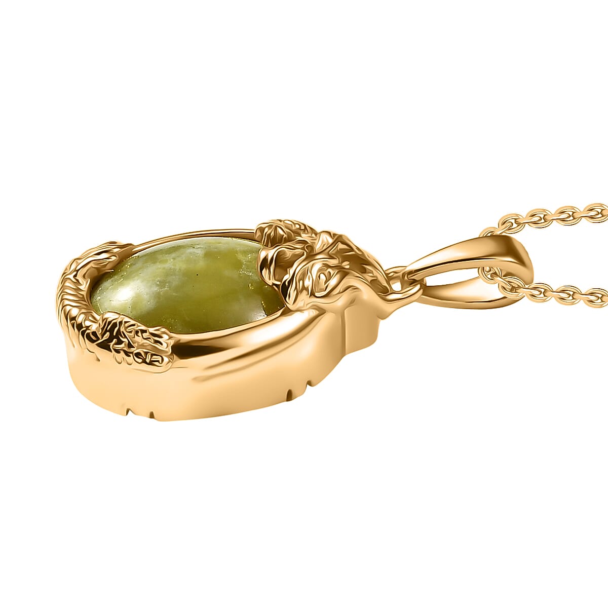 EverTrue Connemara Marble Dragon Pendant with Chain (Size - 20) 6.30 Ct.