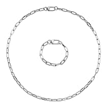 2 Piece Set - Chain Link Necklace (Size 30) & Bracelet (Size 8)