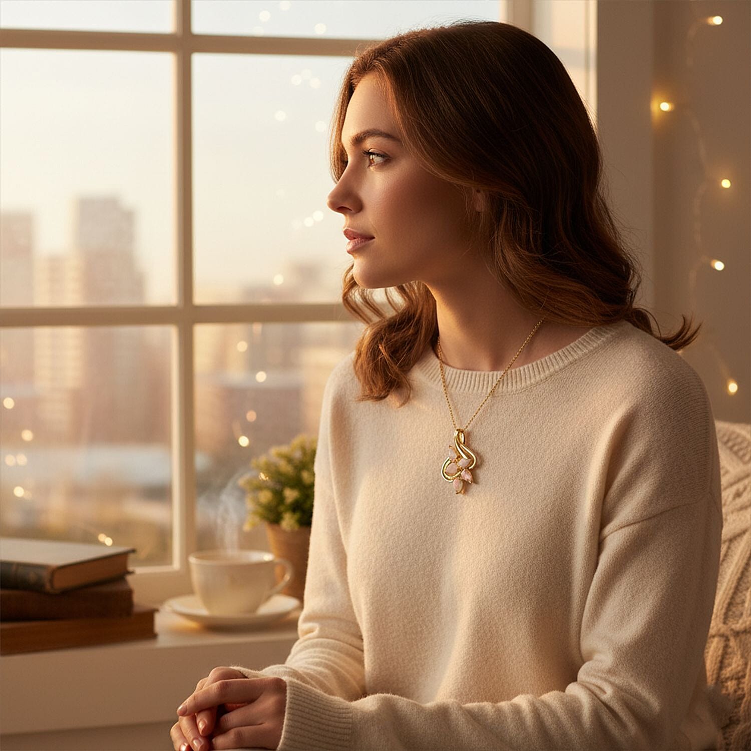 D'Joy Ethiopian Opal Pendant with Chain (Size 20) in 18K Yellow Gold Plating Sterling Silver 1.23 Ct.