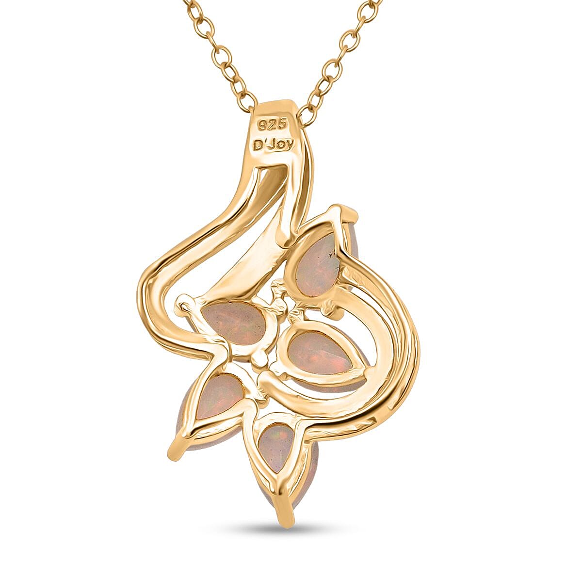 D'Joy Ethiopian Opal Pendant with Chain (Size 20) in 18K Yellow Gold Plating Sterling Silver 1.23 Ct.