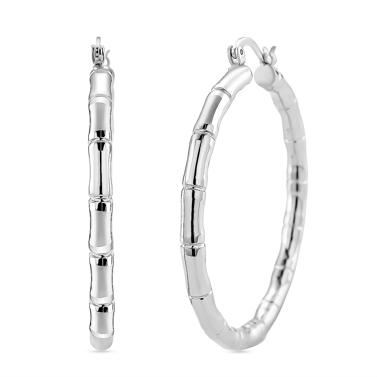 Set of 3 - J Hoop Half Hoop Earring with Clasp in Tri Colour Tone