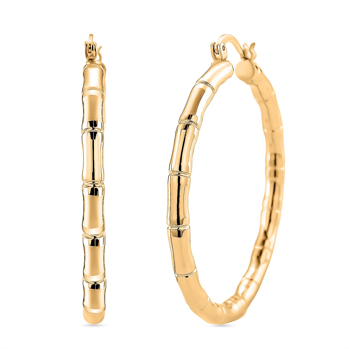 Set of 3 - J Hoop Half Hoop Earring with Clasp in Tri Colour Tone