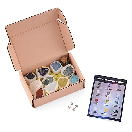 2 Piece Set - Push Back Earring & White Fresh Water Pearl Red Garnet, African Amethyst,  Aquamarine, White Quartz & Multi Gemstone 1108.00 Ct.