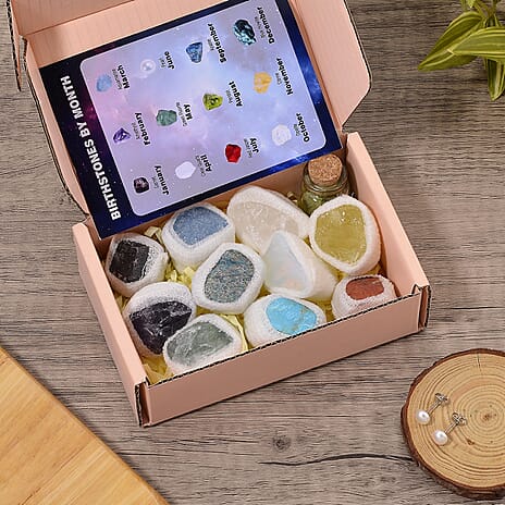 2 Piece Set - Push Back Earring & White Fresh Water Pearl Red Garnet, African Amethyst,  Aquamarine, White Quartz & Multi Gemstone 1108.00 Ct.