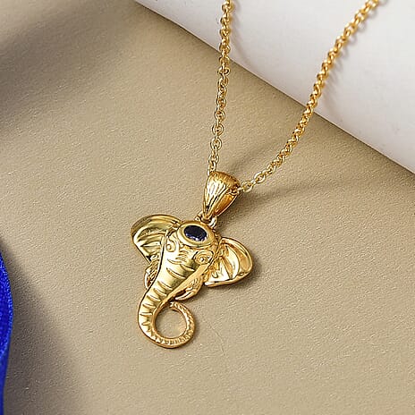 Tanzanite Elephant Head Pendant with Chain (Size 20)