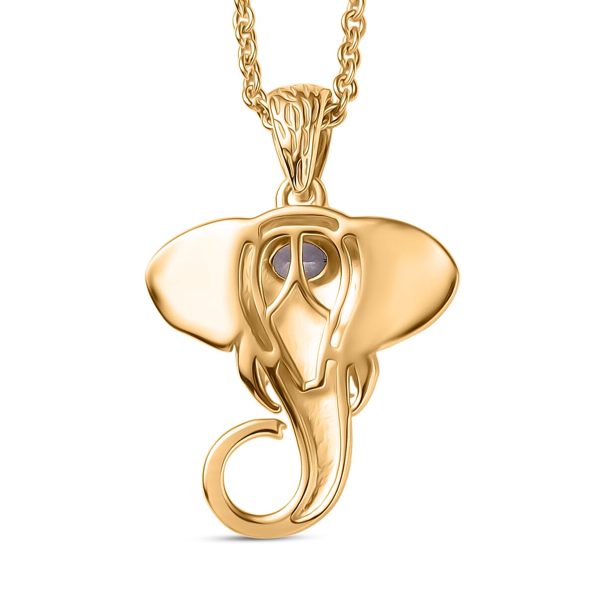 Tanzanite Elephant Head Pendant with Chain (Size 20)