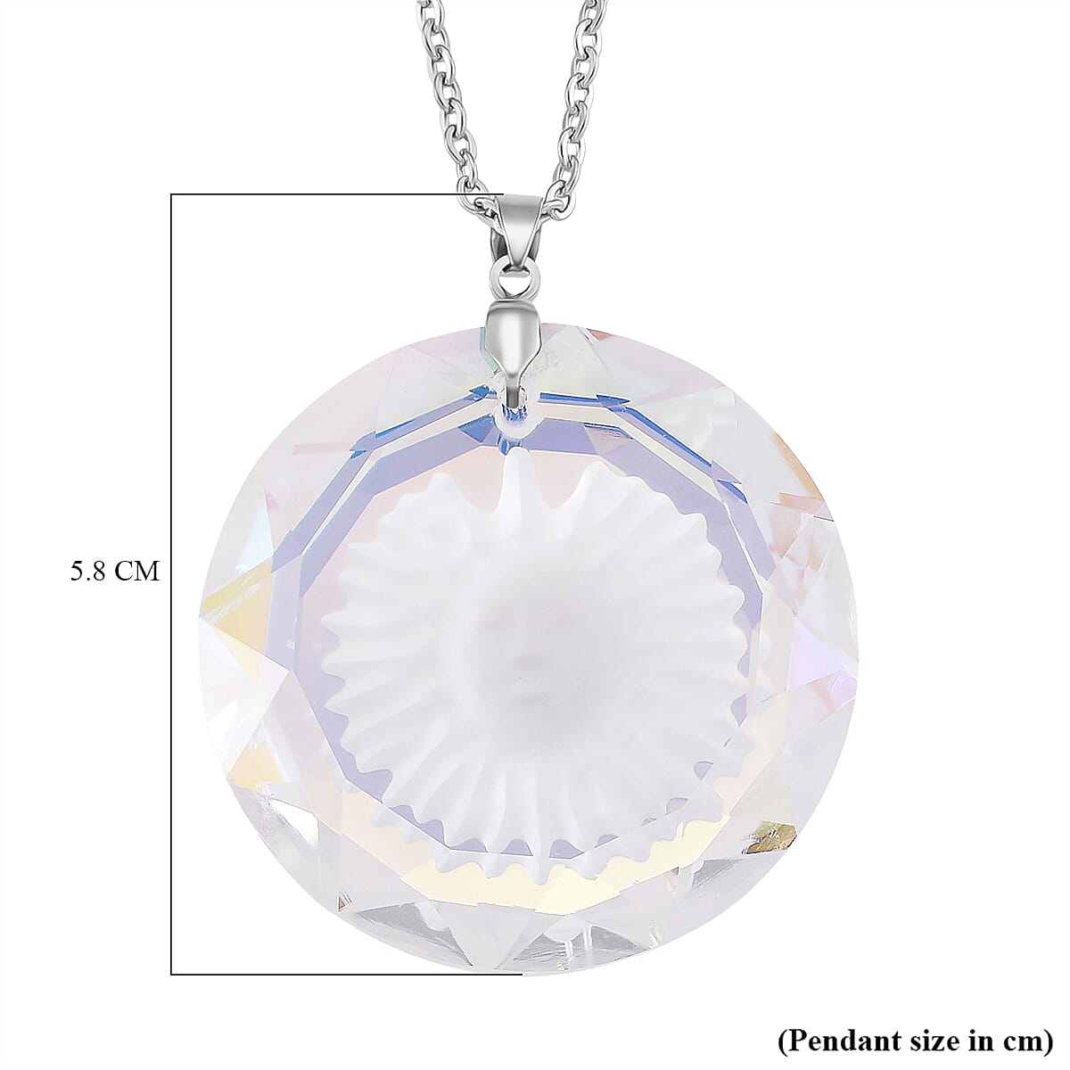 RC01-28 Pendant with Chain (Size 24) Pure White Stainless Steel