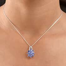 D'Joy Tanzanite Pendant with Chain (Size 20) in Platinum Overlay Sterling Silver 2.03 Ct.
