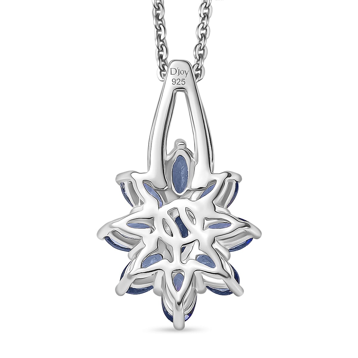 D'Joy Tanzanite Pendant with Chain (Size 20) in Platinum Overlay Sterling Silver 2.03 Ct.