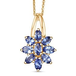 D'Joy Tanzanite Pendant with Chain (Size 20) in Yellow Gold Plated Sterling Silver 2.03 Ct.