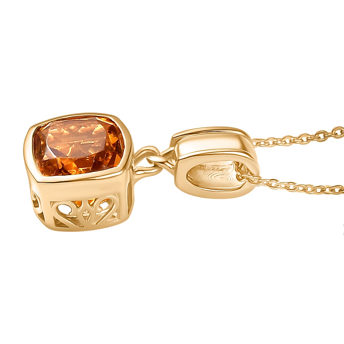 D'Joy Serra Gaucha Citrine Pendant with Chain (Size 20) in Yellow Gold Plated Sterling Silver 2.34 Ct.