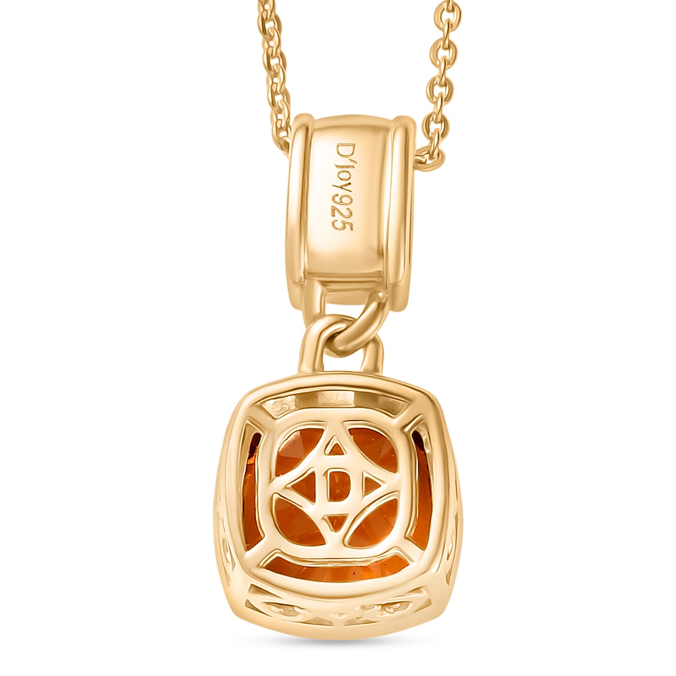 D'Joy Serra Gaucha Citrine Pendant with Chain (Size 20) in Yellow Gold Plated Sterling Silver 2.34 Ct.